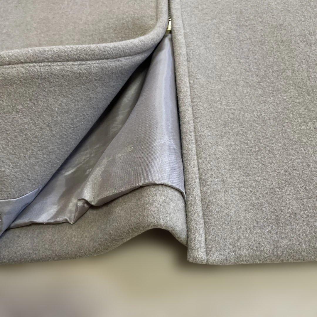 超美品！NOBLEノーブル　ノーカラーコート　グレージュ　38 ジップ