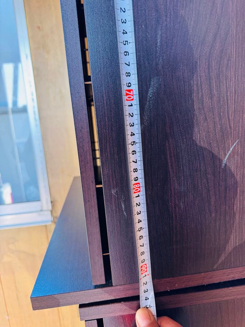 CD・DVD収納ラック 扉付き ダークブラウン 難あり