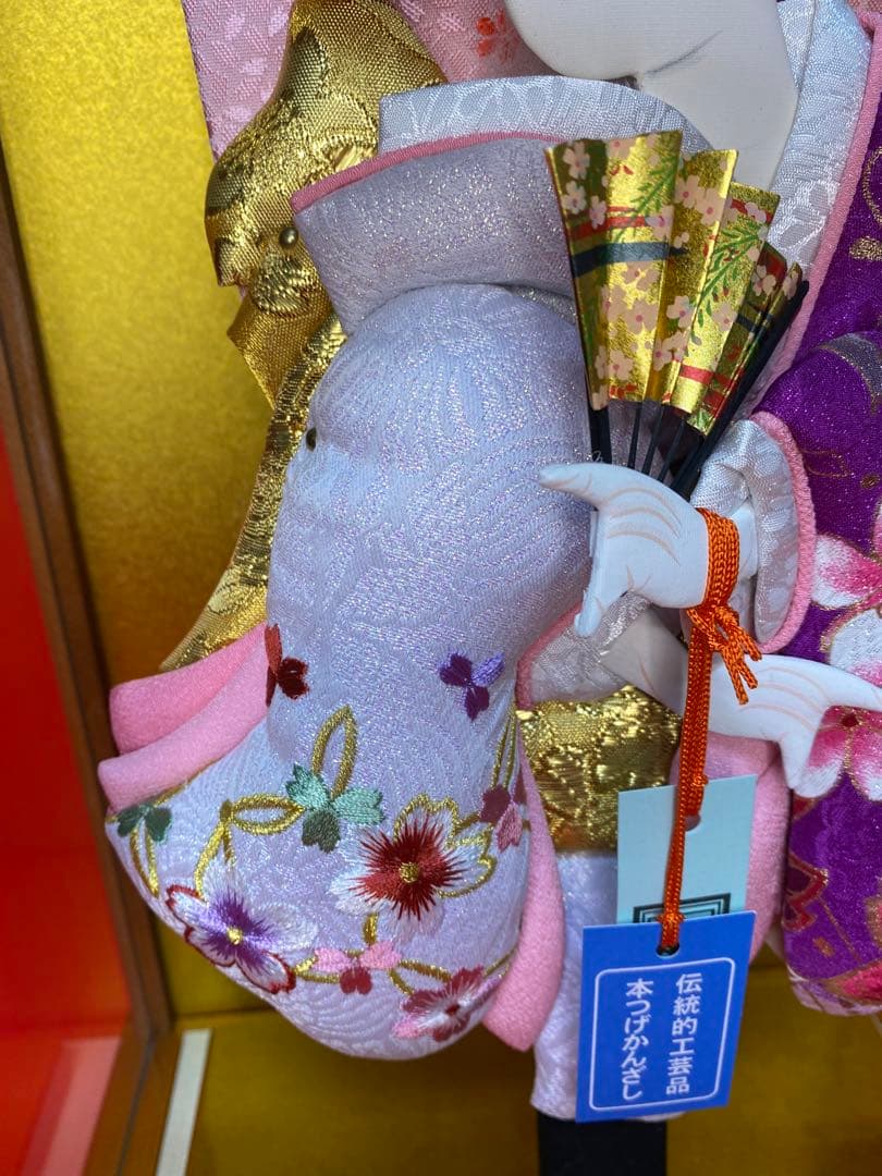 本つげかんざし　羽子板ガラスケース１０号・間口約２７×奥行約２１×高さ約４６㎝