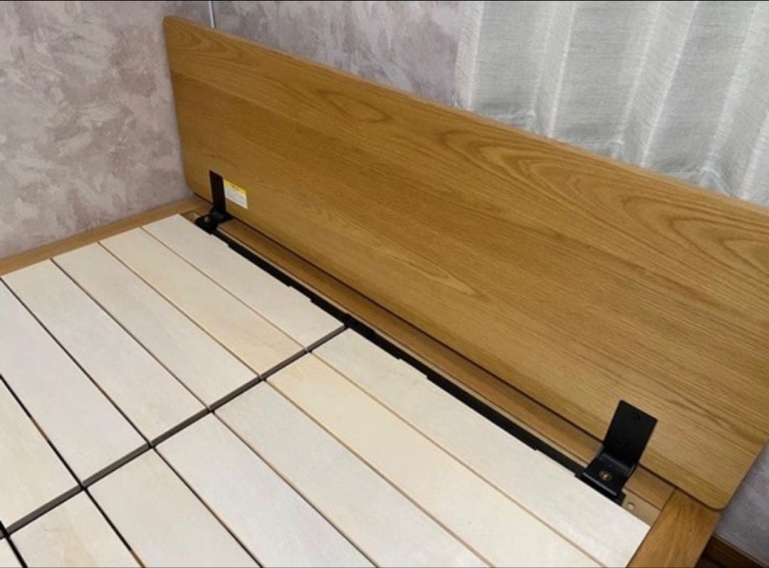 【無印良品】ベッドフレームオーク材 ダブル＋ヘッドボード