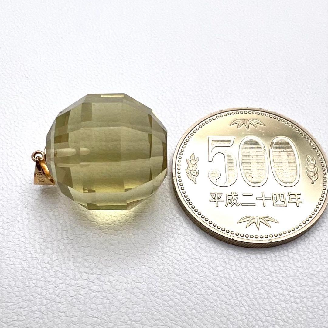 K18 バチカン　イエロークリスタル　ペンダントトップ　7.39 g