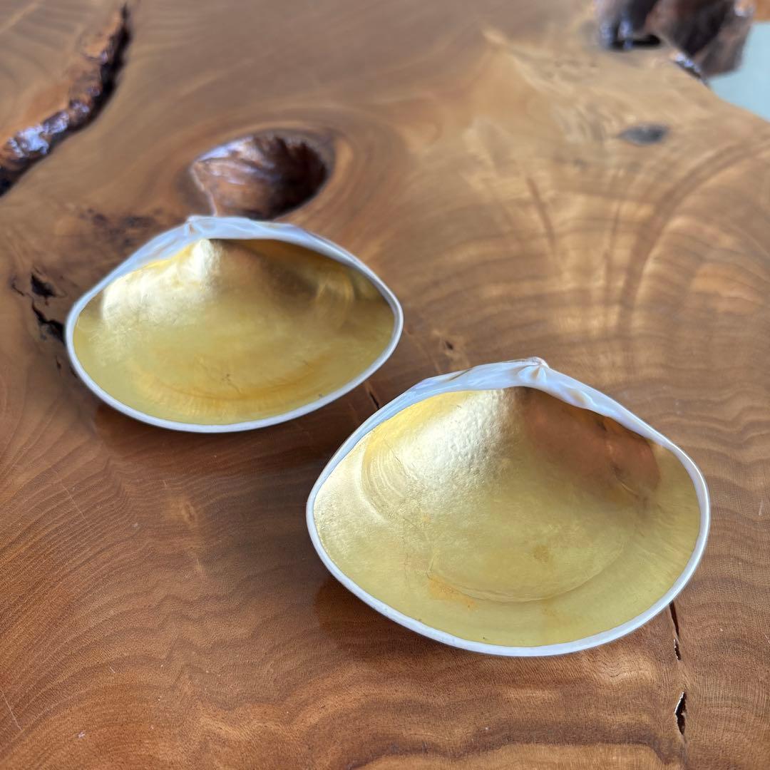 海松絵 蛤香合 茶道具 共箱