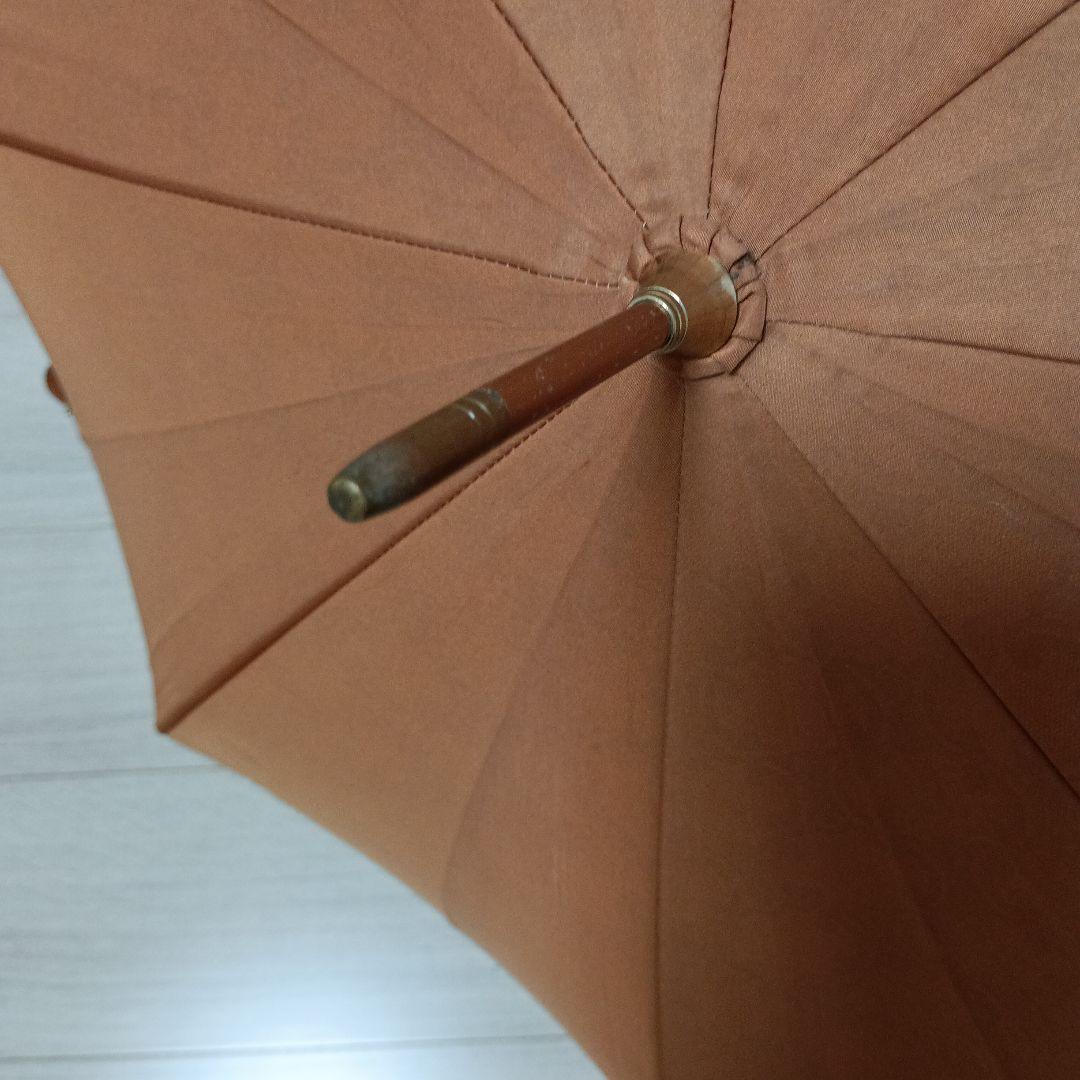 【美品希少】セリーヌ　CELINE　長傘　雨傘　オレンジ　ブラウン　ロゴ