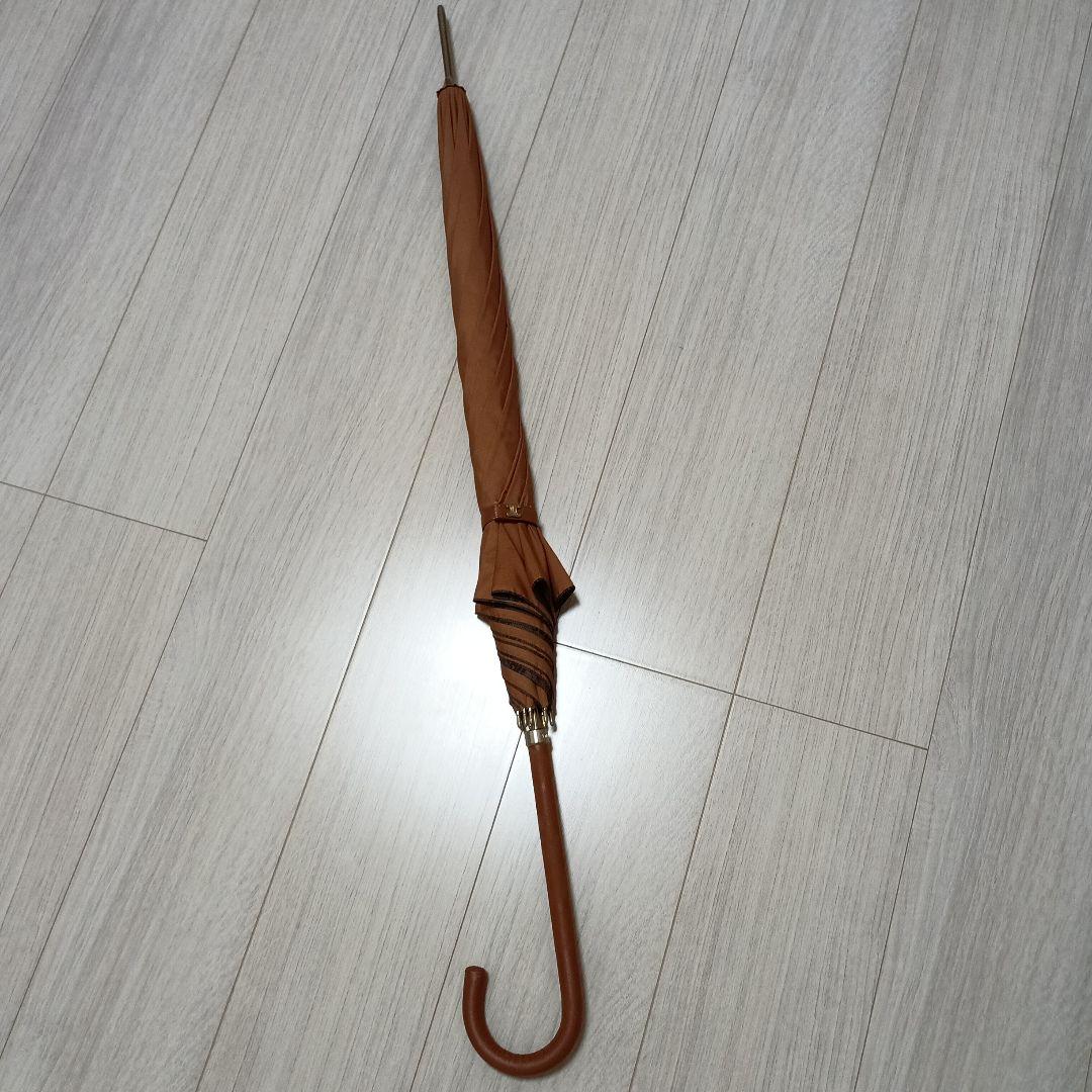 【美品希少】セリーヌ　CELINE　長傘　雨傘　オレンジ　ブラウン　ロゴ