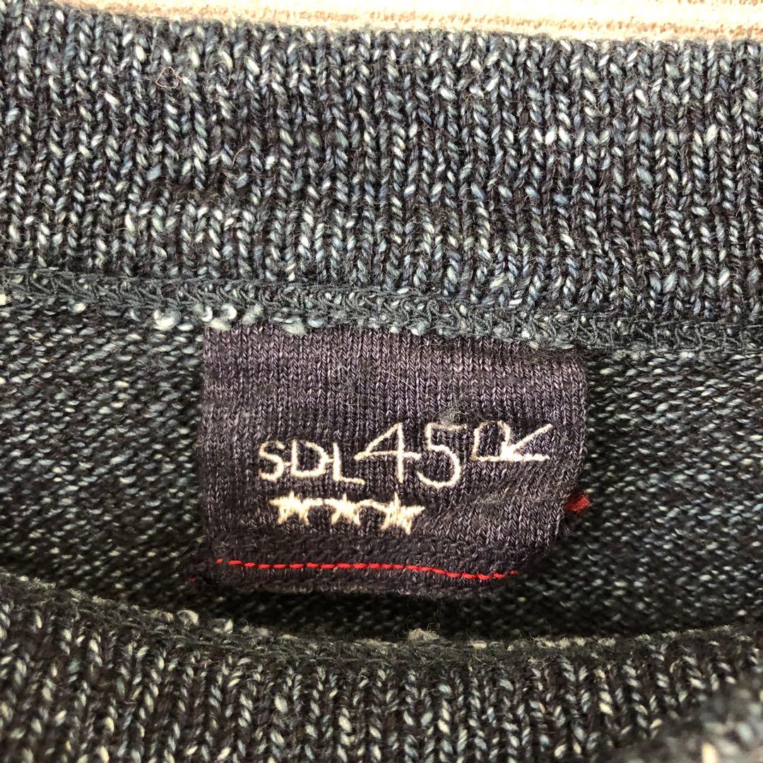 45R でこぼこニットソーの908クルー（影色納戸）