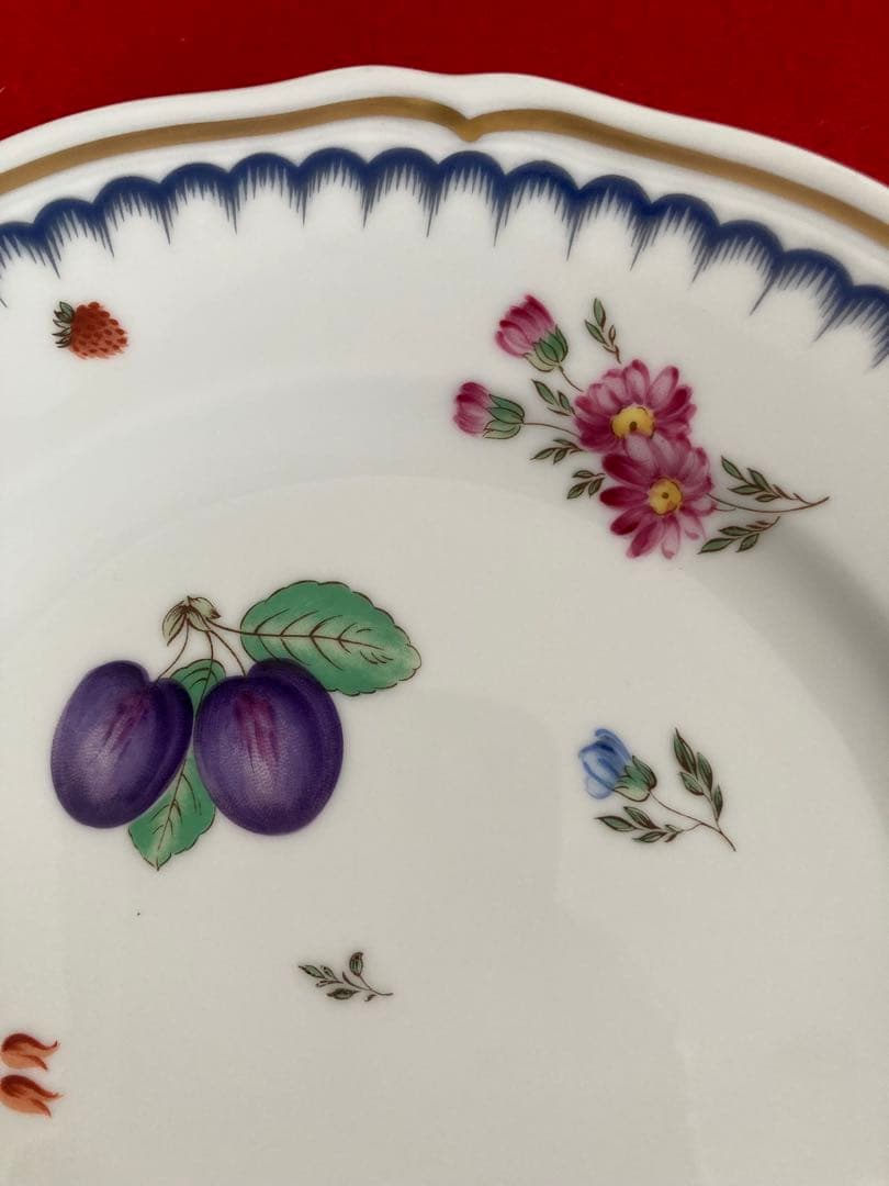 【美品】リチャードジノリ イタリアンフルーツ 19cm プレートセット　ケーキ皿