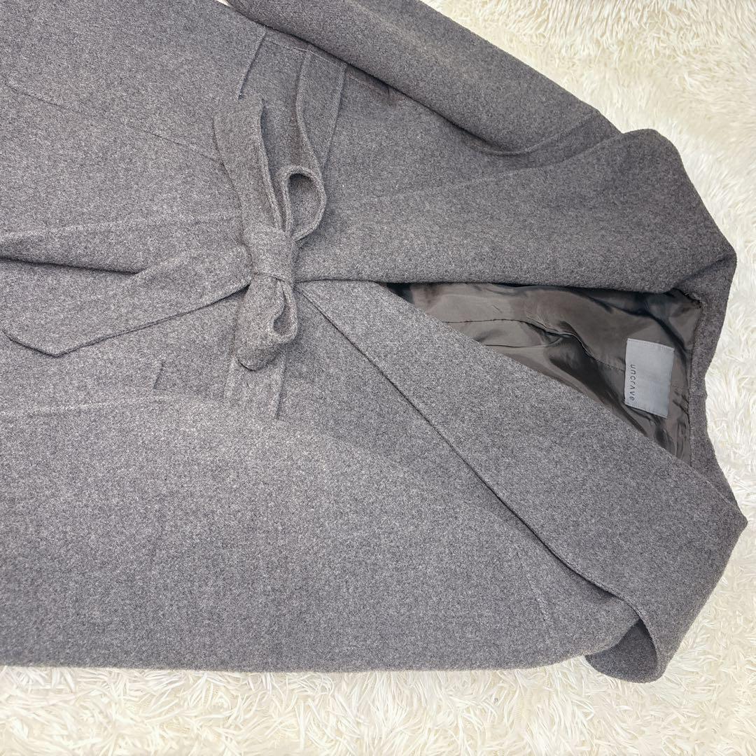 uncrave リバー フーデッド ショート コート グレー M ウール