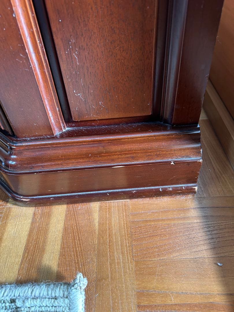 ダークブラウン コーナーガラスケース/カップボード/リビング収納