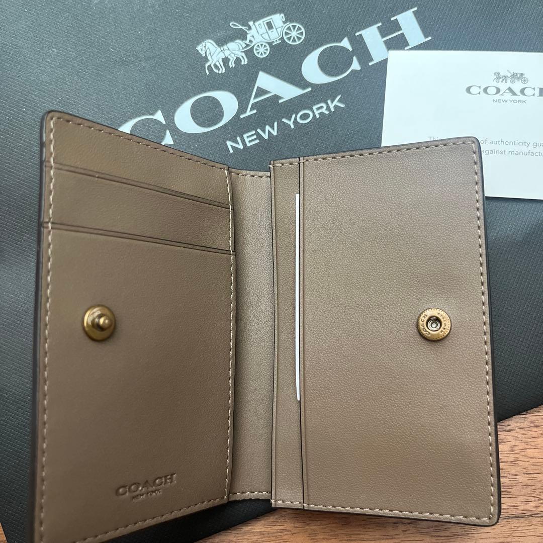 coach ブラウンレザー 名刺入れ　cs003