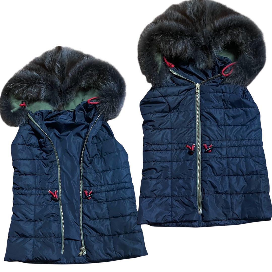 レア♡ イタリア製！リアルレザー　リアルファー　スパンコール　3ウェイ　アウター