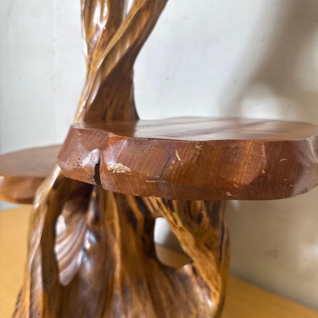 天然木 盆栽台 花台 飾り台3段