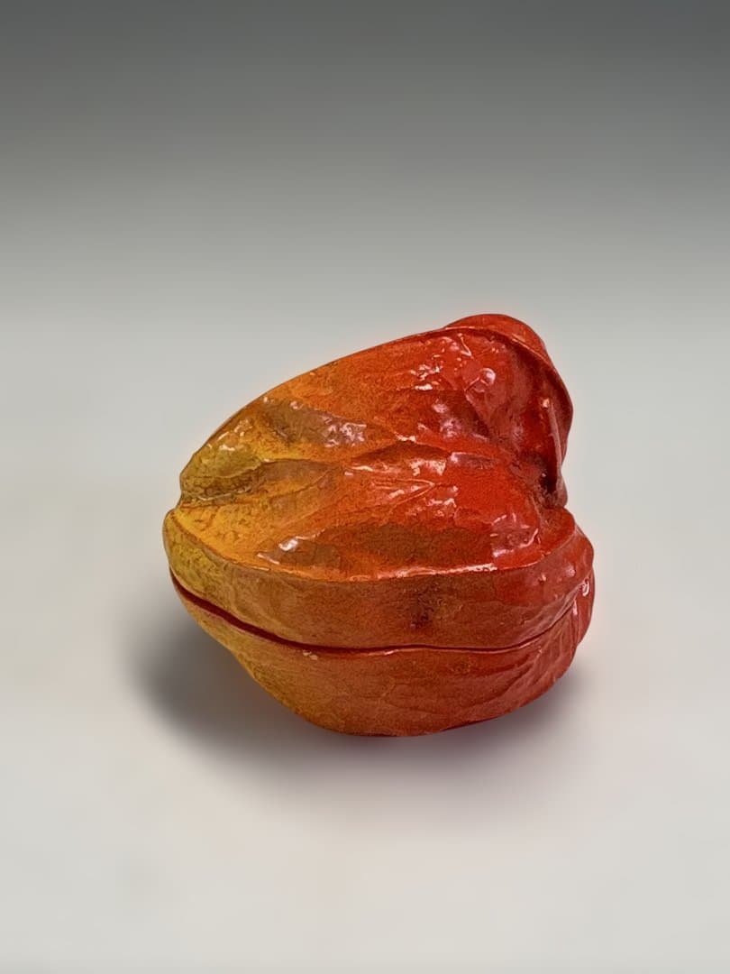 【中古品】粒俵造　乾漆　酸漿香合（共箱）