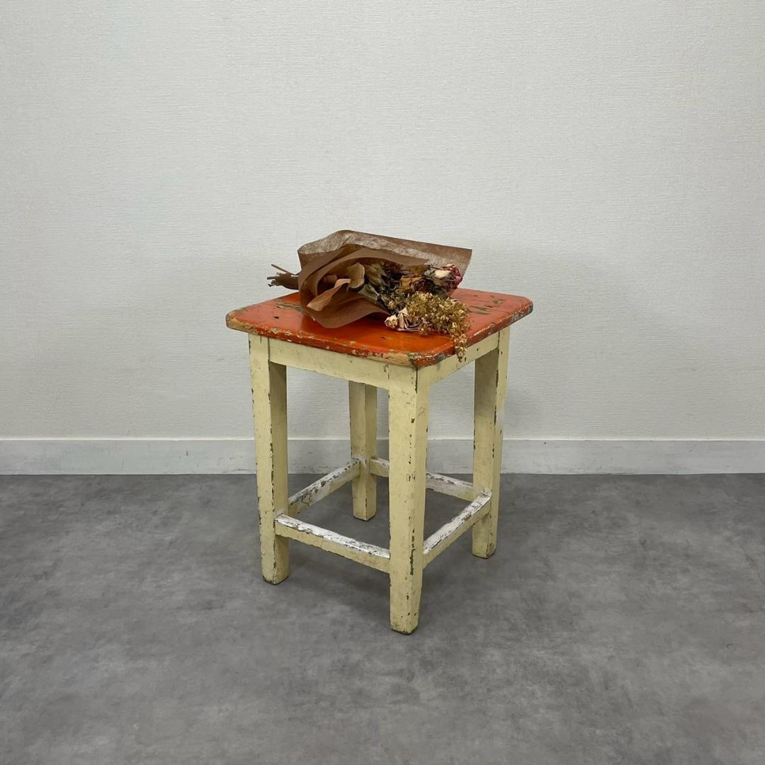ヴィンテージ シャビー スツール サイドテーブル 飾り台 ビンテージ レトロ