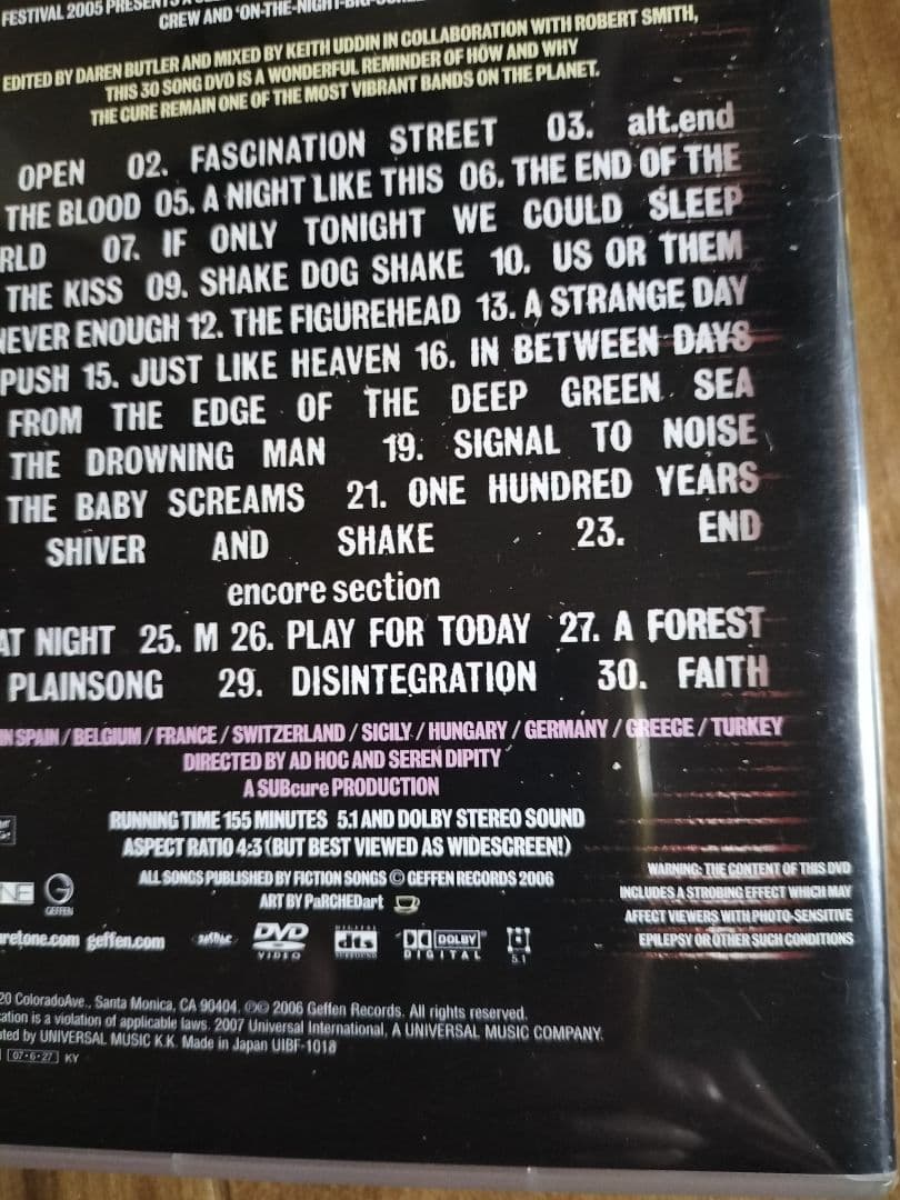 ザ・キュアー/フェスティヴァル 2005　国内盤　セルDVD 　帯有り　廃盤