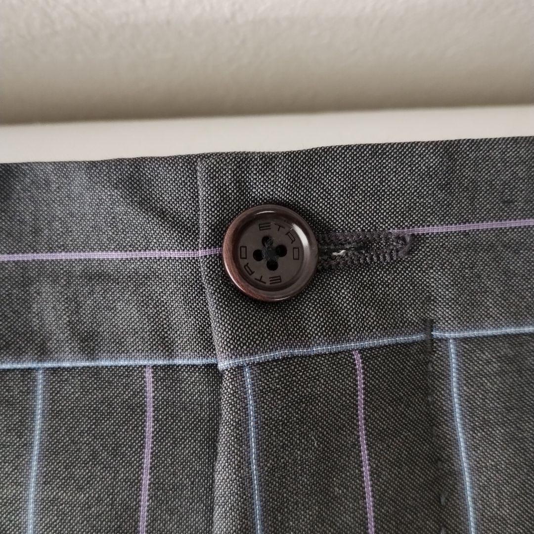 エトロ ETRO ストライプ シングル 3B スーツ セットアップ 50 グレー