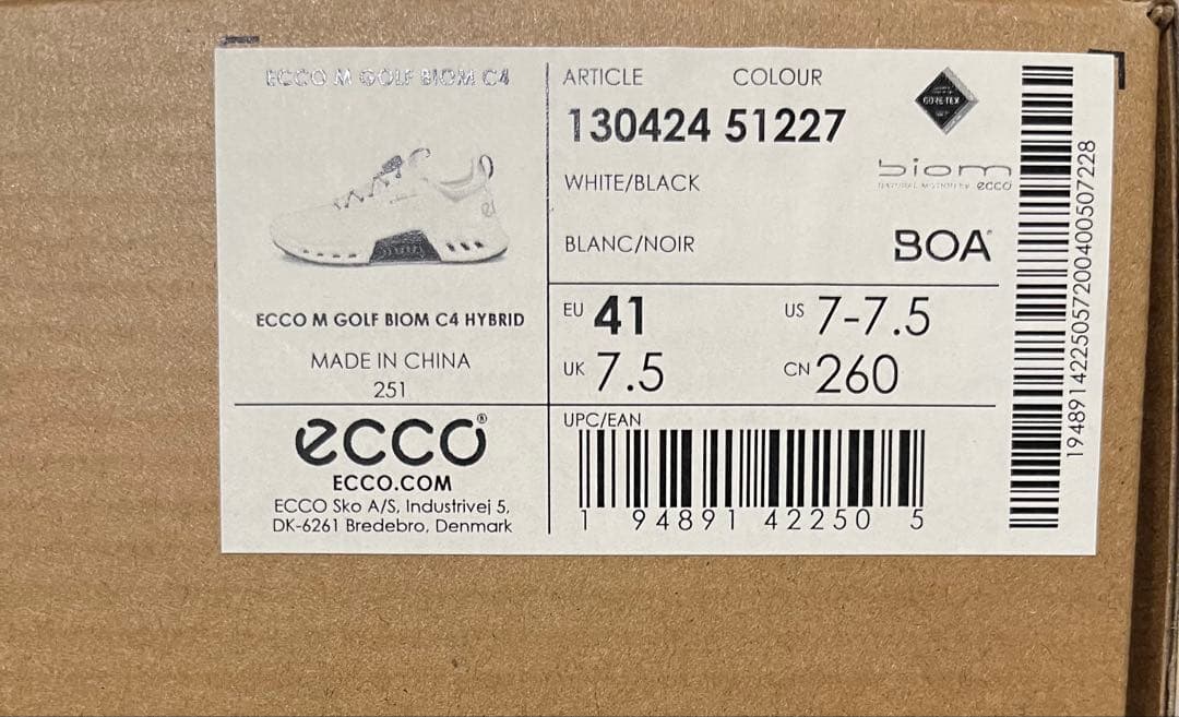 ECCO エコー バイオム C4 ボア 【41】ホワイト&ブラック