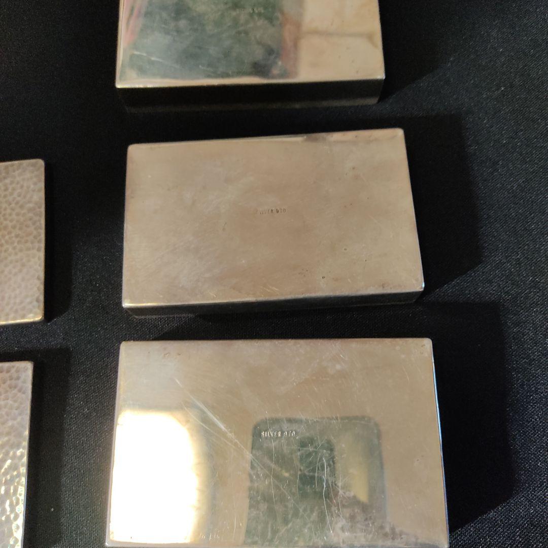 シルバー製。銀製。SILVER970。 ケース箱。家紋。丸に剣に片喰。約450g