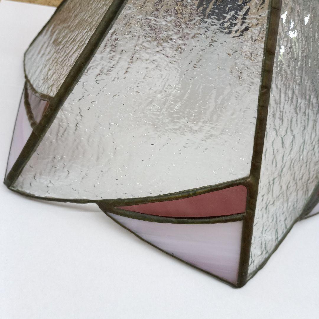 レトロ　ステンドグラス 六角形 ペンダントライト　吊り下げランプ　1灯