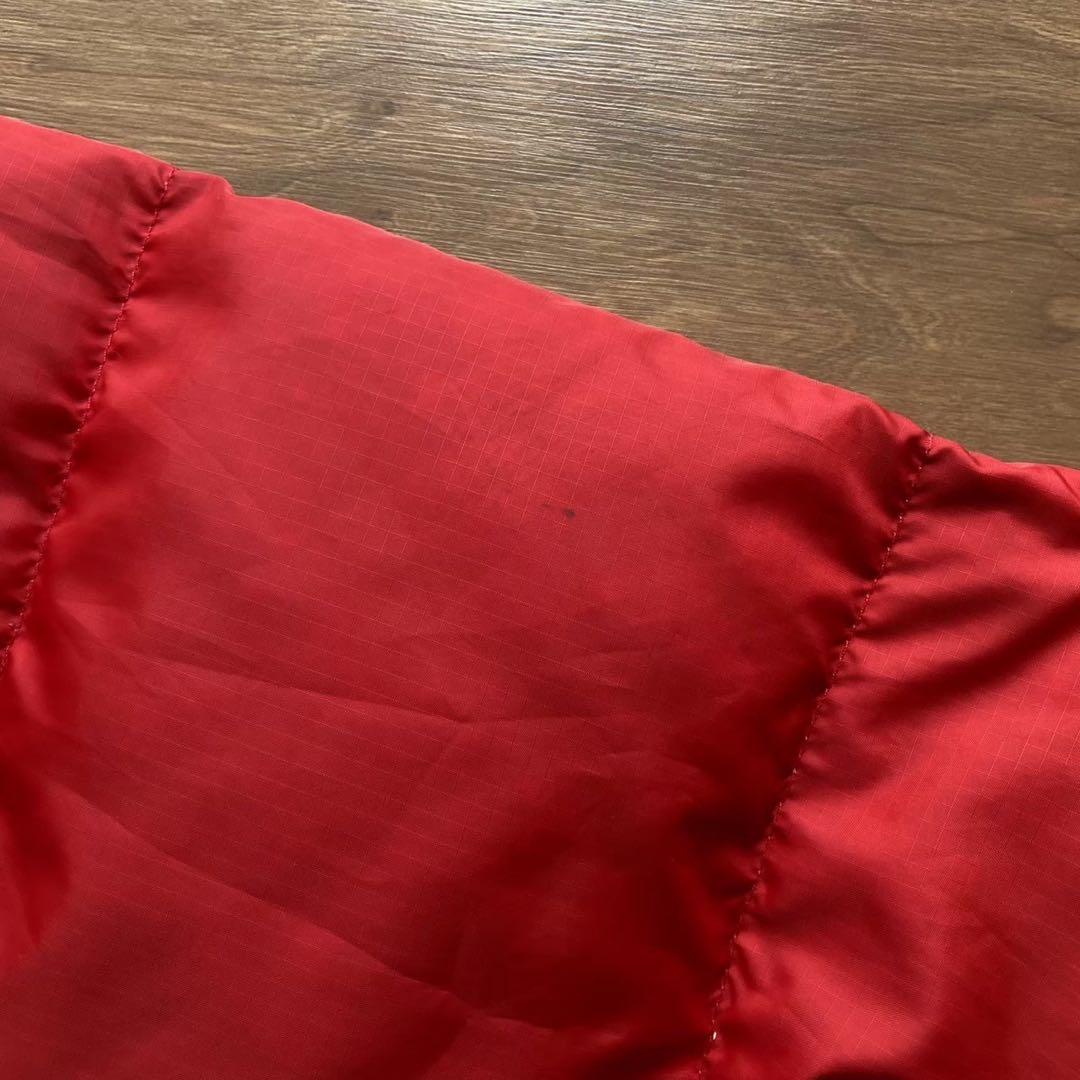 ノースフェイス US規格 600FIL ダウンジャケット レッド×ブラック150