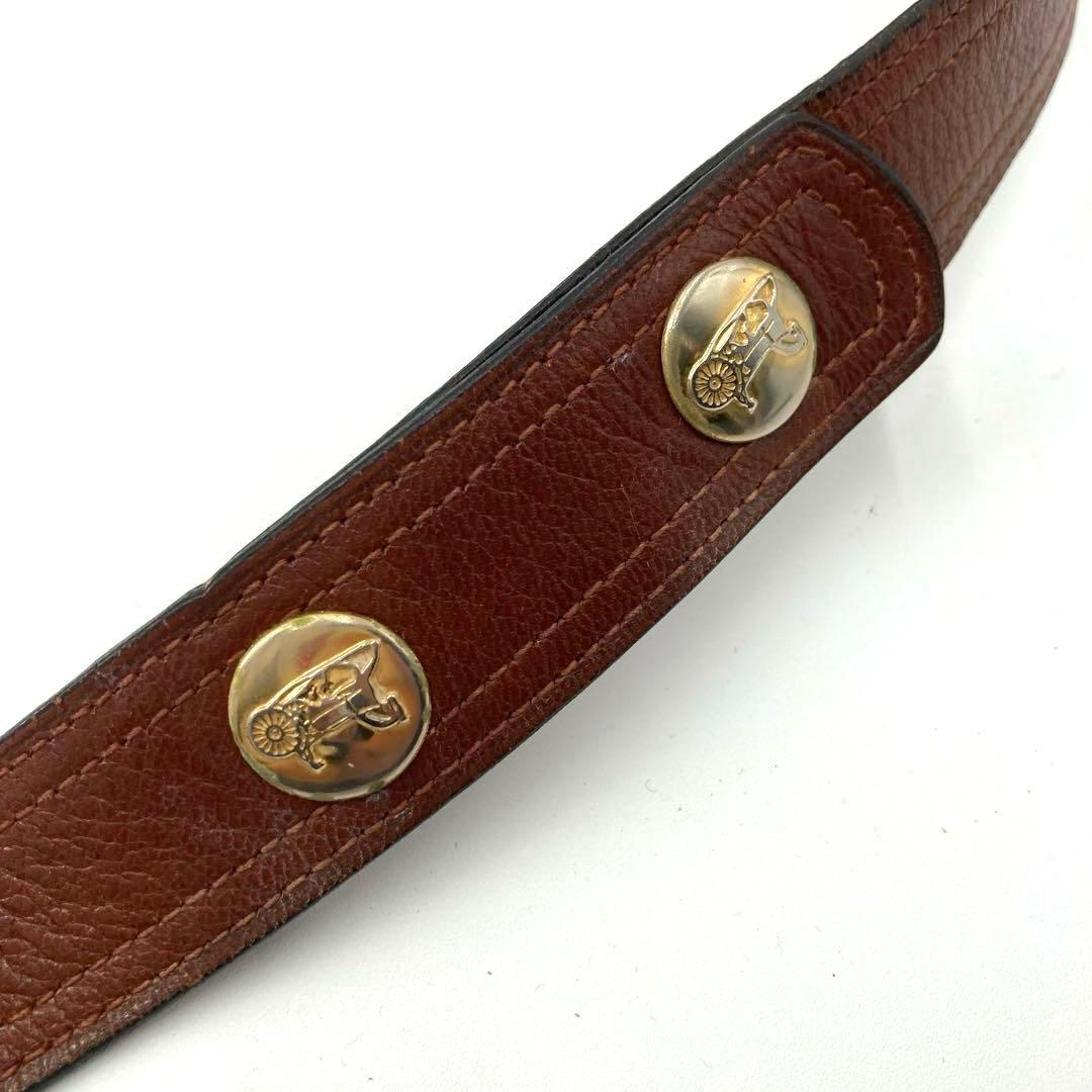 美品✨CELINE セリーヌ ショルダーバッグ 馬車 金具 レザー ブラウン