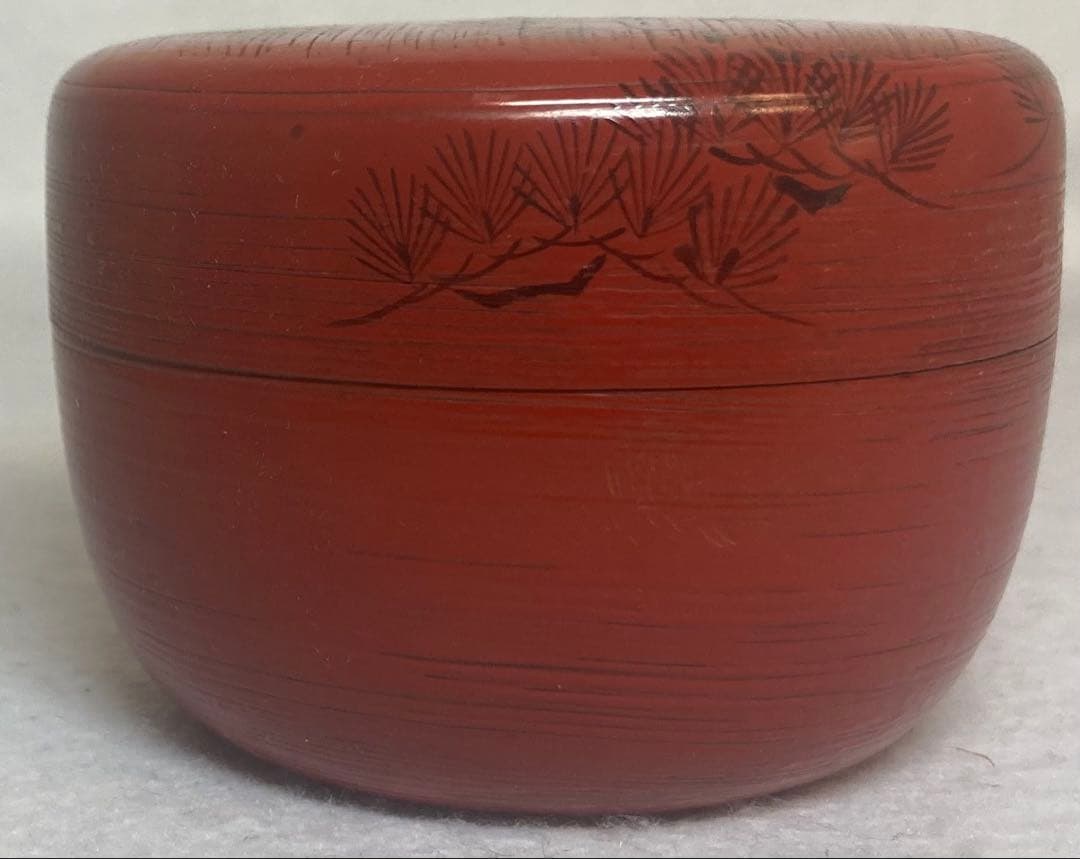 B524h「朝陽 棗」岡本陽斎作　共箱　茶入　茶道具　加賀塗師