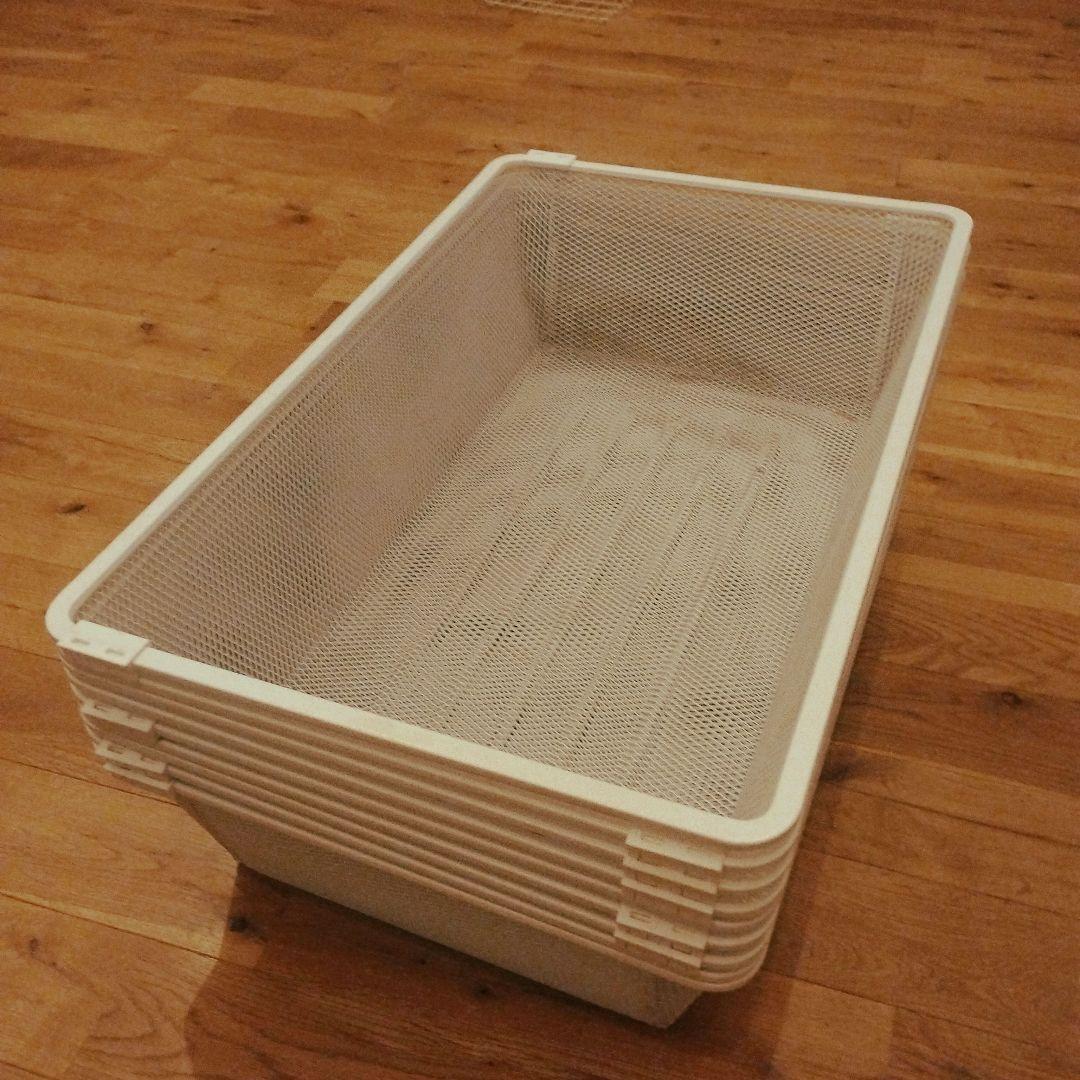 イケア　ボーアクセル　メッシュ　バスケット　かご　DYE 収納ケース ホワイト