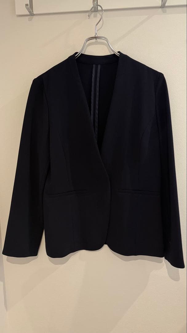 SOEJU ソージュ　ネイビー ノーカラージャケット