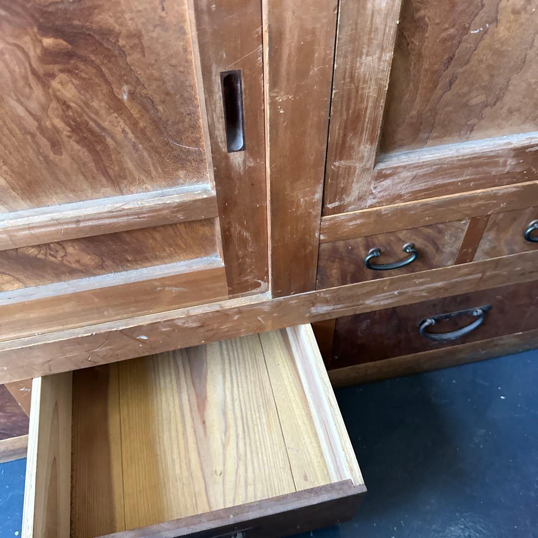 大幅お値下げ‼️時代箪笥　欅面　食器棚に！什器に！ヴィンテージ箪笥　収納に！