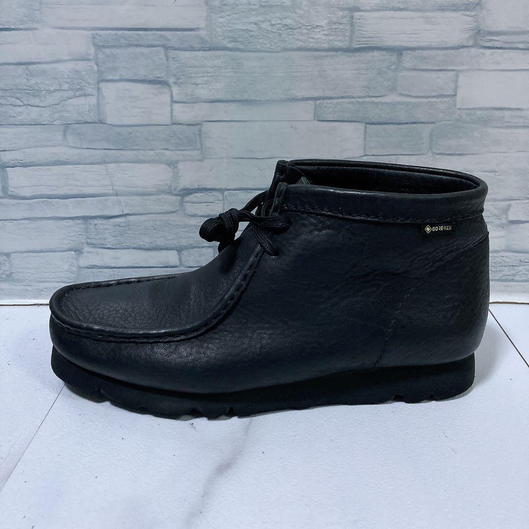美品 クラークス ワラビーブーツ ゴアテックス 26 ビブラム 黒 シボレザー