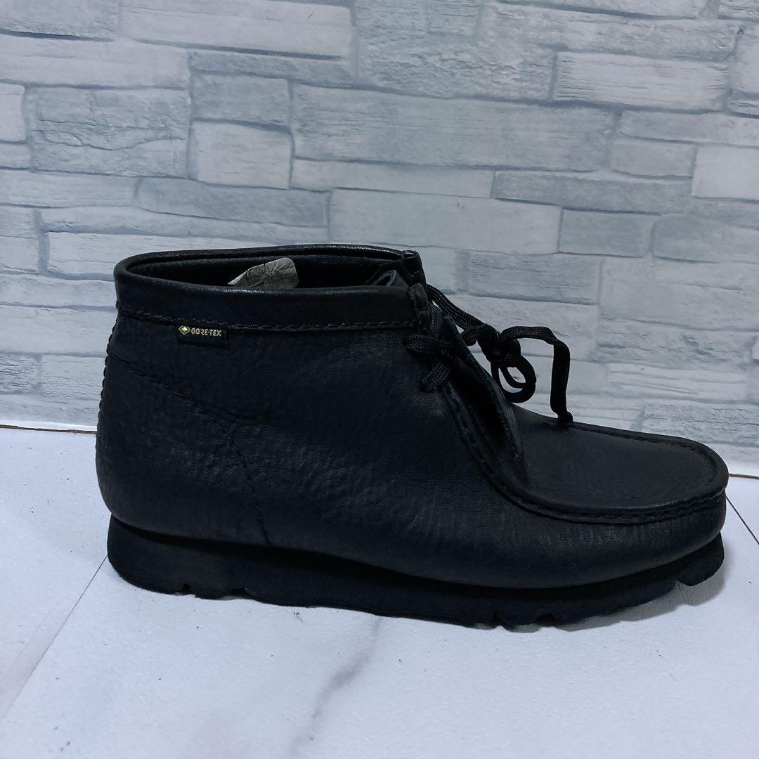 美品 クラークス ワラビーブーツ ゴアテックス 26 ビブラム 黒 シボレザー