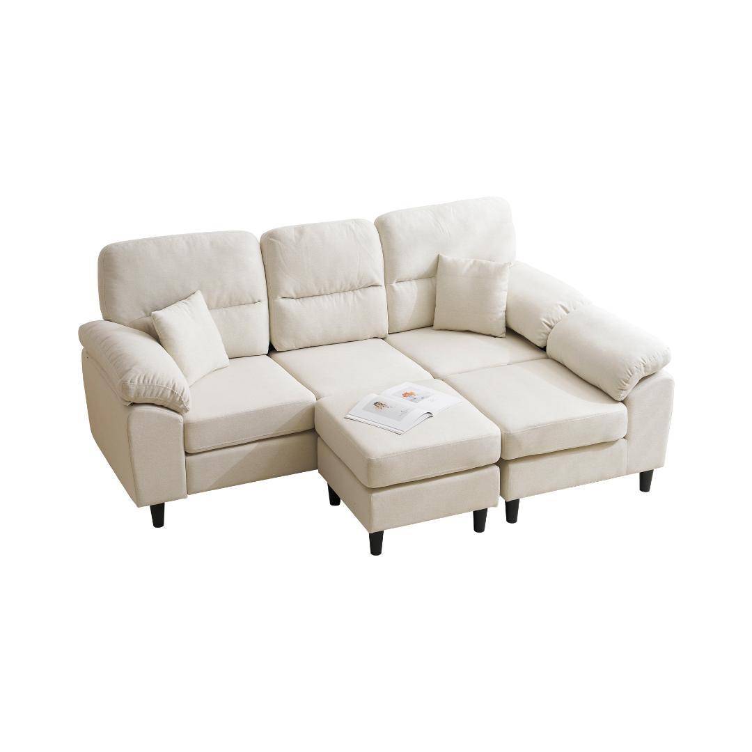 ソファ ソファーセット 5人掛け肘付き コーナー ローソファセット WHITE