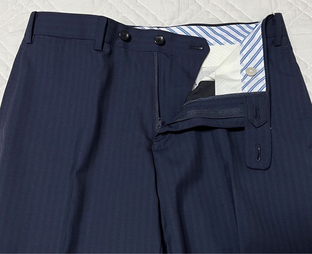 新品 タグ付き HILTON スーツ COLOMBO ブルー ストライプ