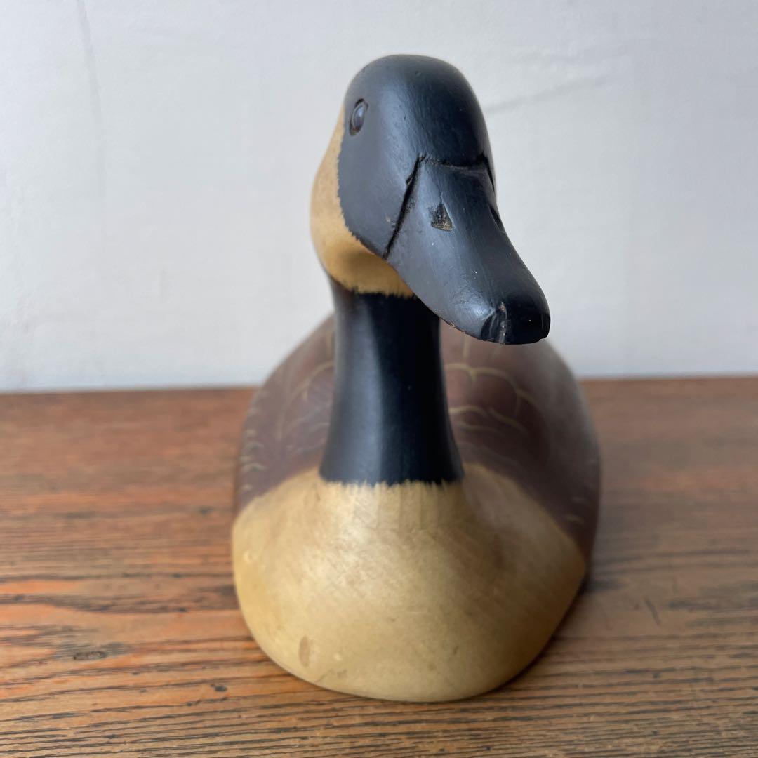カナダグース USA メイン州 木製 デコイ 1984年製 バードオブジェ 鴈