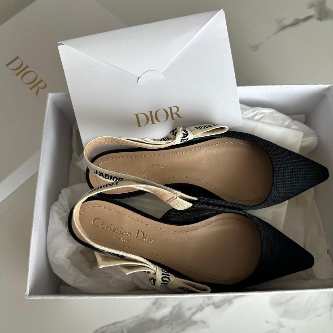 クリスチャンディオール　スリングバックフラットシューズ