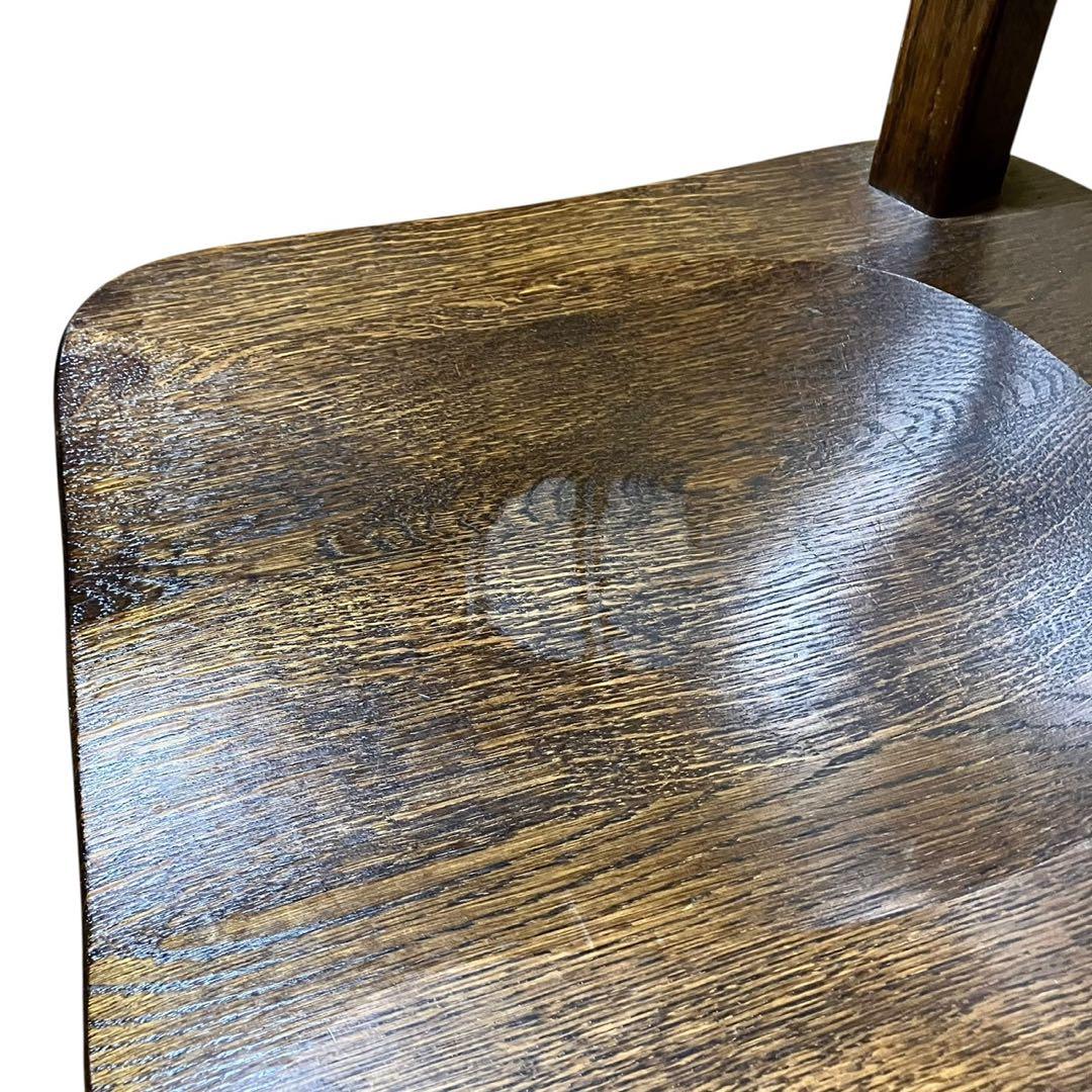 起立木工 ダイニングチェア② オーク無垢 木製 椅子 カントリー風 ビンテージ