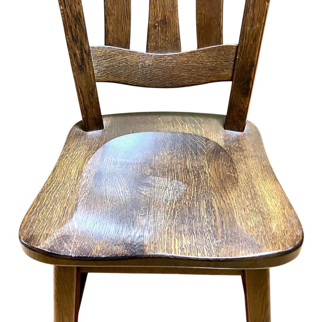 起立木工 ダイニングチェア② オーク無垢 木製 椅子 カントリー風 ビンテージ