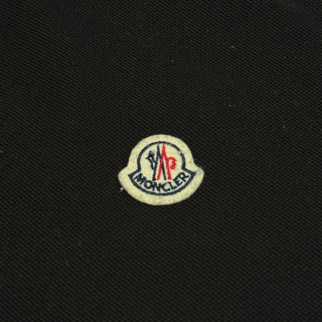 モンクレール　ポロシャツ　トリコロール　ワッペン　黒　Lサイズ