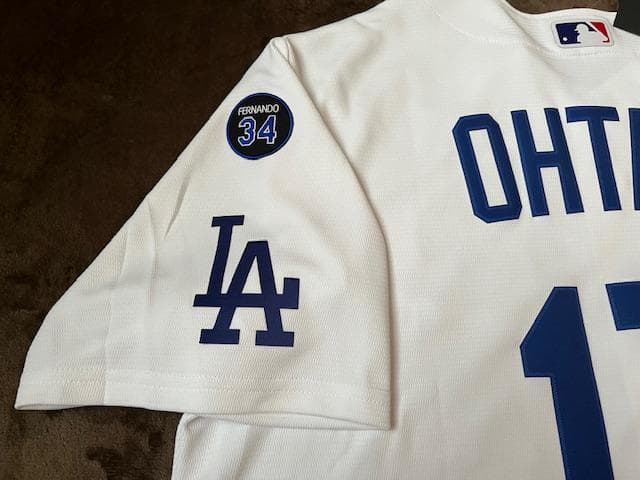 大谷翔平2025WSホームReplicaジャージ♯34&WS2025パッチ付　L