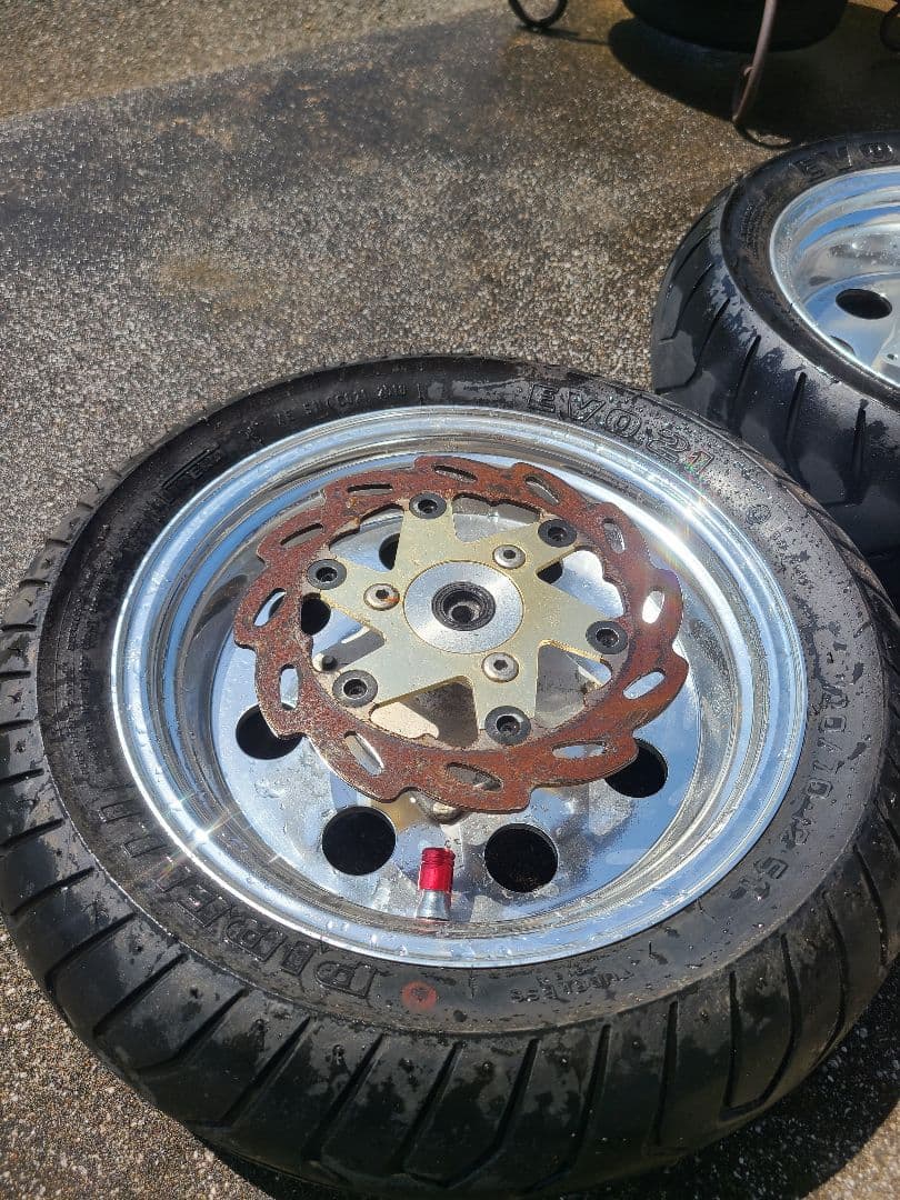 エイプ アルミホイール 多孔デザイン ブレーキディスク付き 美品