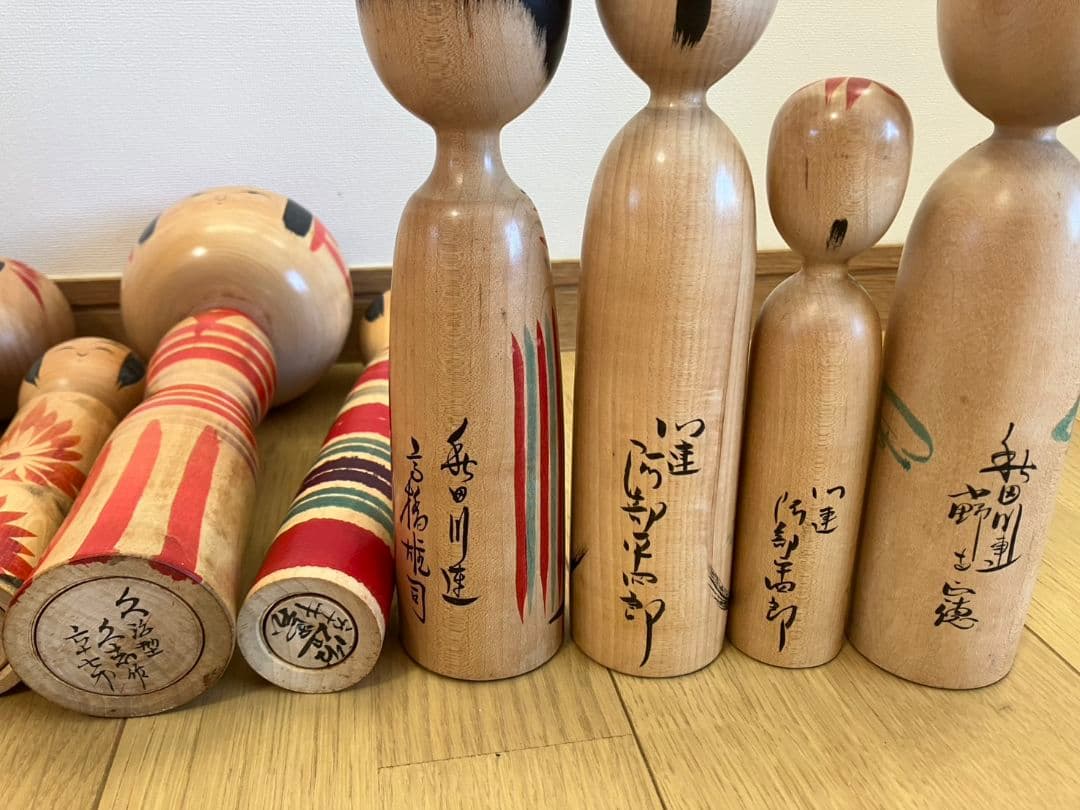 こけし 11体セット 手描き装飾付き