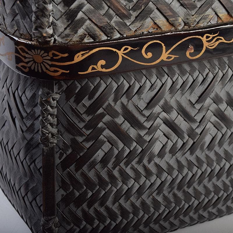 茶道具　御所篭　茶籠　香合　茶碗など　五点　一式　仕覆付　D　R9448