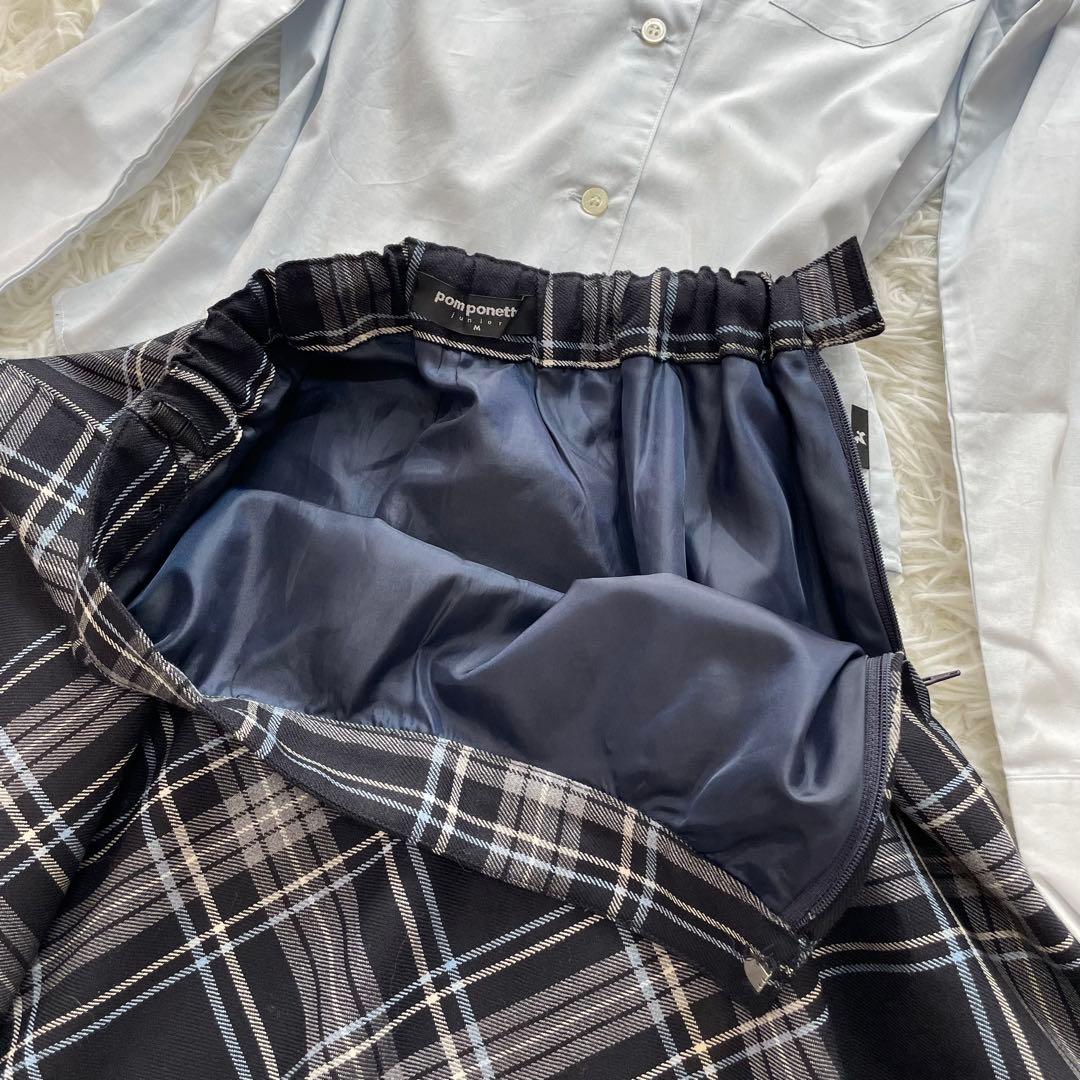 清楚✨ポンポネット フォーマル セット 160 制服 お受験 卒業式 水色