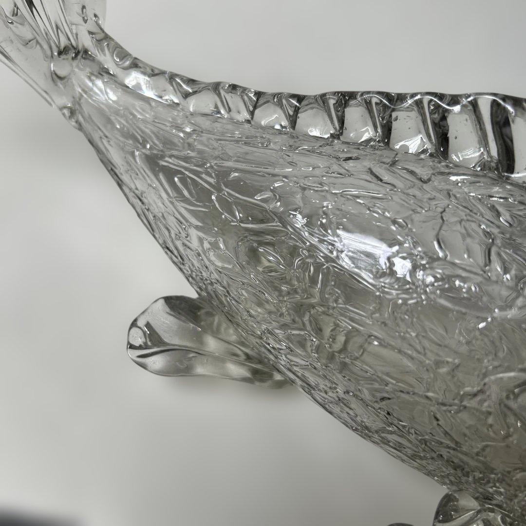 【ともたん⭐️大正ガラス・和ガラス】美品✴︎鯉の掛け花瓶　ウランガラス