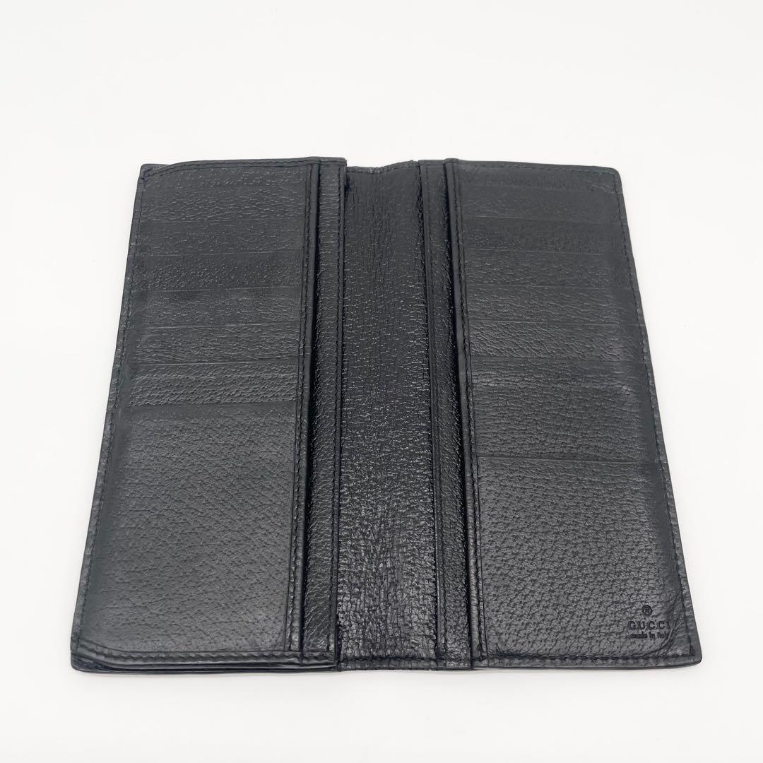 GUCCI マーモント　GGロゴ　長財布　レザー　ブラック