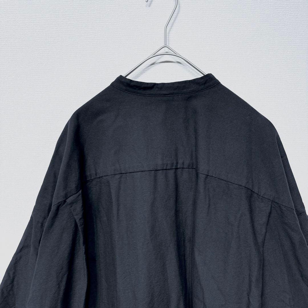 Graphpaper グラフペーパー バンドカラーシャツ ブラック コットン