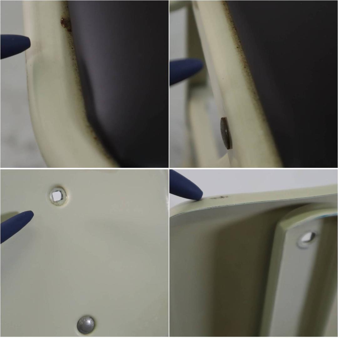 ダルトン スタンダードチェア アイボリー/ブラウン 100-214 スチール