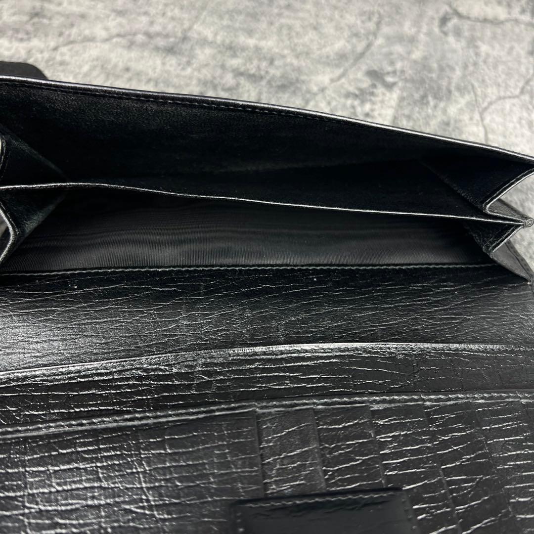 GUCCI グッチ GGキャンバス レザー シェリーライン 長財布 ブラック
