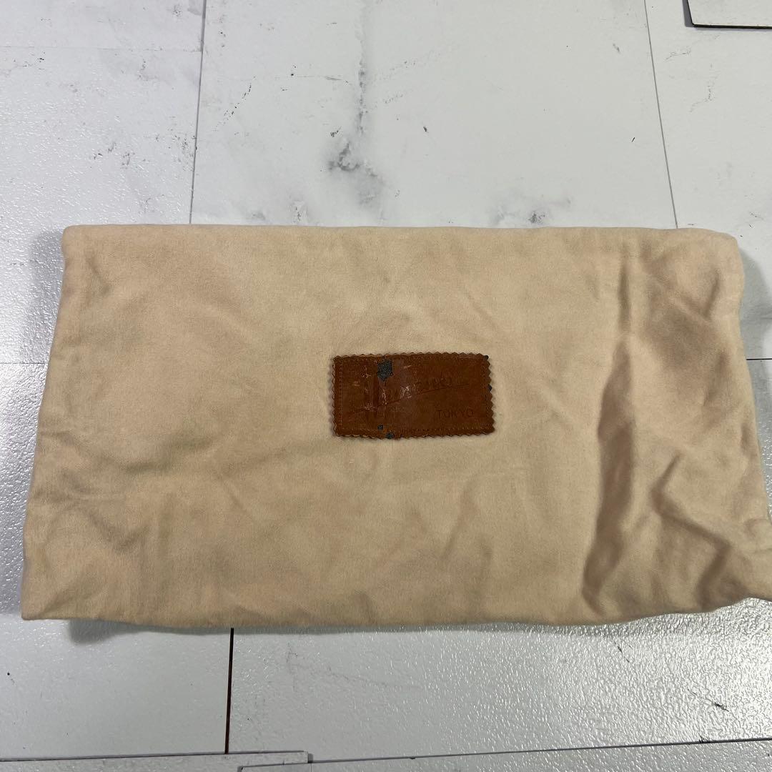美品 濱野皮革工藝 hamano ハンドバッグ フォーマルバッグ 黒 レザー
