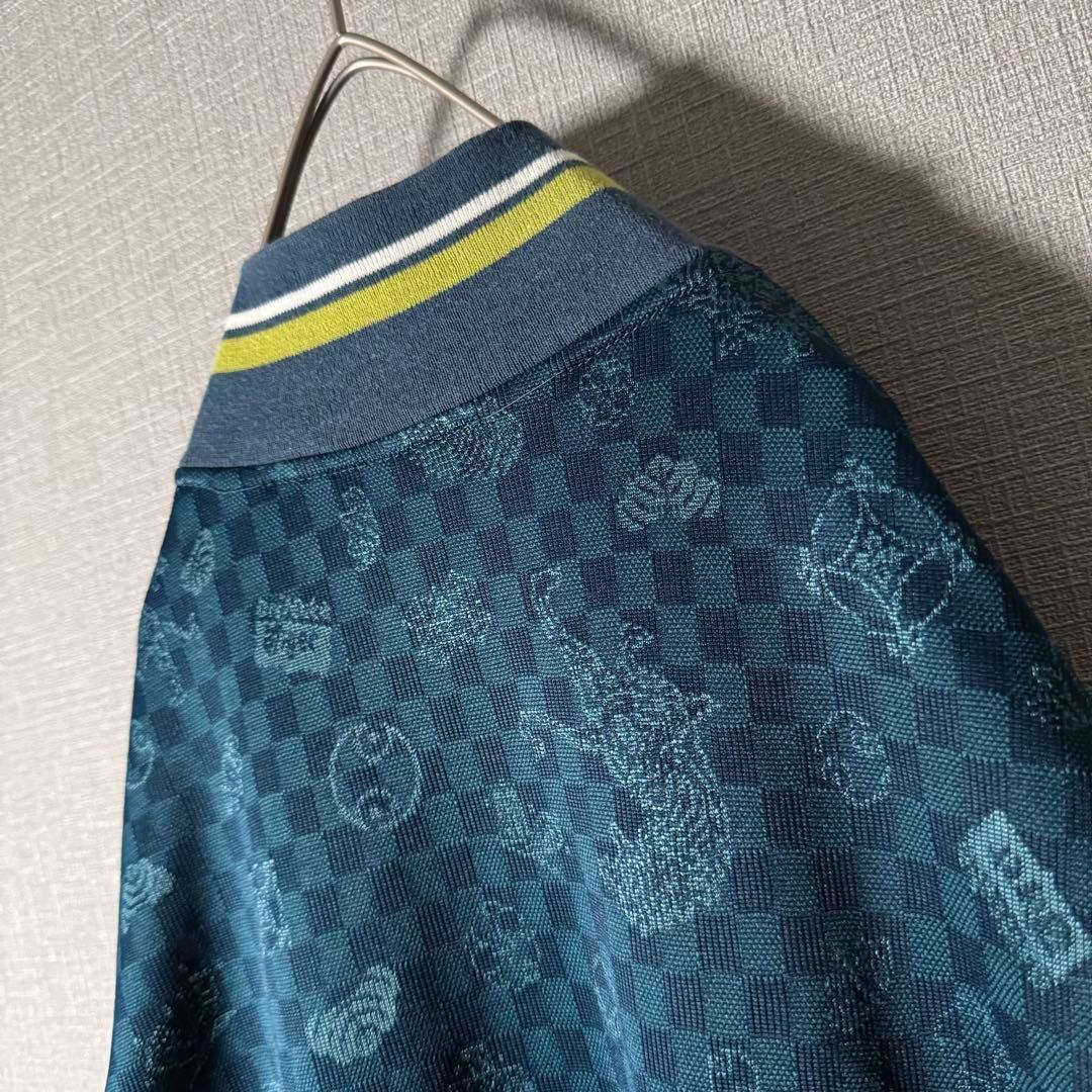 人気Lサイズ★オニツカタイガー トラックジャケット スリーブロゴ 総柄 刺繍 虎