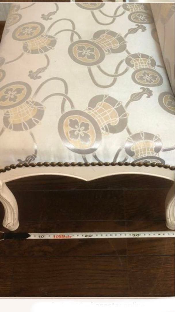 超希少♦️和柄♦️猫脚　鋲留コンパクトカウチソファ♦️ヴィンテージベンチ♦️送料込